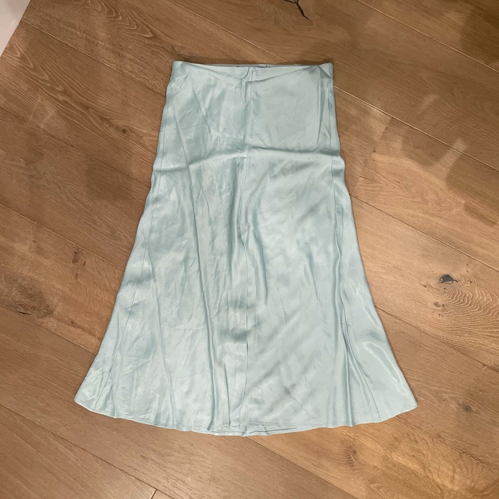 Zara Baby Blue Satin Skirt